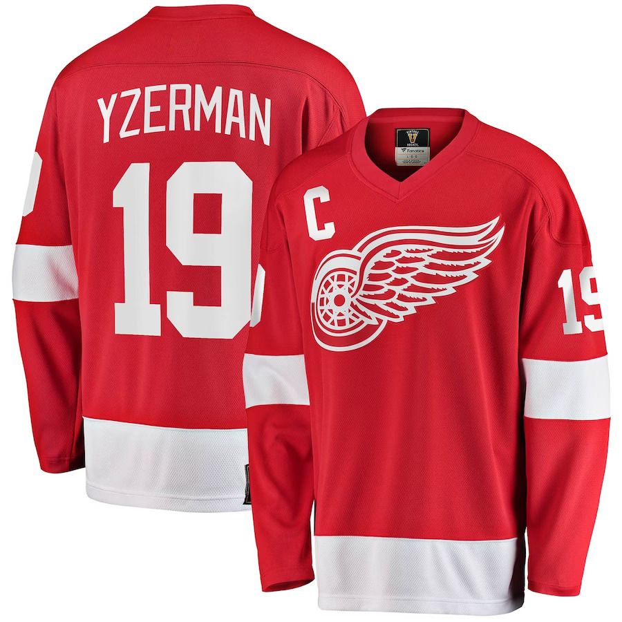 Men Detroit Red Wings #19 Steve Yzerman Fanatics Branded Red Premier Breakaway Retired Player NHL Jersey